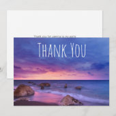 Carte De Remerciements Belle photo côtière du coucher de soleil (Devant / Derrière)
