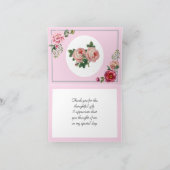 Carte De Remerciements Belle Rose Vintage Botanique (Intérieur)