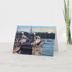 Carte De Remerciements Belle scène de bateau de pêche de Bass Harbor dans