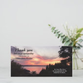 Carte De Remerciements Belle Sympathie commémorative du coucher de soleil (Debout devant)