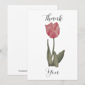 Carte De Remerciements Belle Tulipe (Devant / Derrière)
