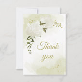 Carte De Remerciements Belles fleurs blanches verdure botanique (Devant)