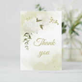 Carte De Remerciements Belles fleurs blanches verdure botanique (Debout devant)