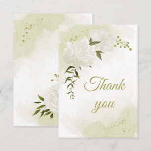 Carte De Remerciements Belles fleurs blanches verdure botanique