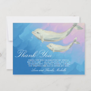 Carte De Remerciements Beluga Whale Maman et Baby shower de veau