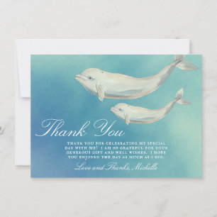 Carte De Remerciements Beluga Whale Maman et Baby shower de veau