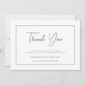 Carte De Remerciements Bereavement funéraire Script simple (Devant)