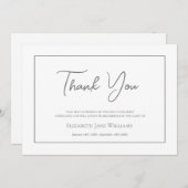 Carte De Remerciements Bereavement funéraire Script simple (Devant / Derrière)