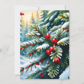 Carte De Remerciements Berries à feuillage persistant et Holly (Dos)