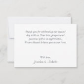 Carte De Remerciements Berries d'hiver Pine verte Mariage inspirant (Dos)