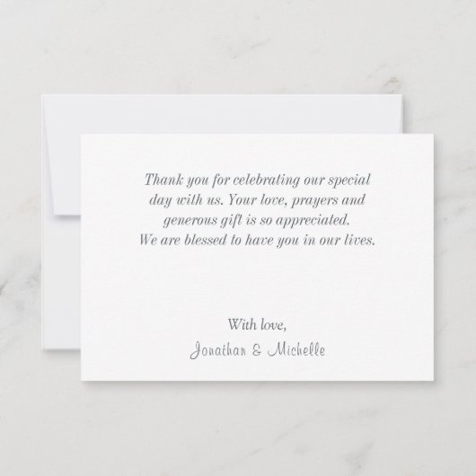 Carte De Remerciements Berries d'hiver Pine verte Mariage inspirant (Dos)