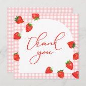 Carte De Remerciements Berry à pâte rose fraise (Devant / Derrière)