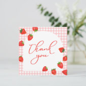 Carte De Remerciements Berry à pâte rose fraise (Debout devant)