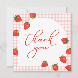 Carte De Remerciements Berry à pâte rose fraise