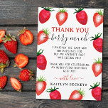 Carte De Remerciements Berry aux fraises sucrées Premier 1er anniversaire<br><div class="desc">Dites merci avec style avec ces cartes de remerciement de 1er anniversaire branchées. Le libellé modèle est facile à personnaliser et votre famille et vos amis seront ravis quand ils recevront ces fabuleux remerciements.</div>