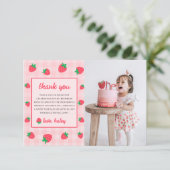 Carte De Remerciements Berry de mûre fraise 1er anniversaire Photo (Debout devant)