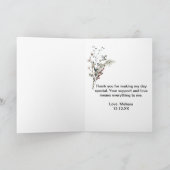 Carte De Remerciements Berry d'hiver Rustic Boho fleurs sauvages 2 photo (Intérieur)