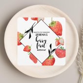 Carte De Remerciements Berry First | 1er anniversaire | Fraise moderne