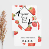 Carte De Remerciements Berry First | 1er anniversaire | Fraise moderne
