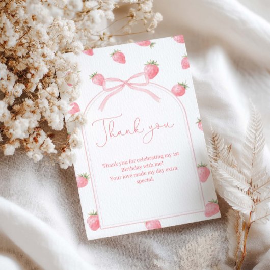 Carte De Remerciements Berry First Birthday Girl