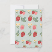 Carte De Remerciements Berry First Strawberry Bouquet Heure de naissance (Dos)