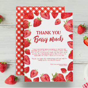 Carte De Remerciements Berry First Strawberry été Anniversaire