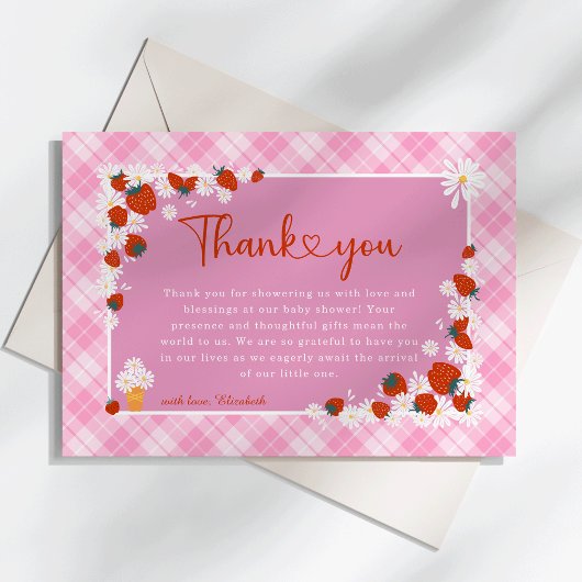 Carte De Remerciements Berry Fleur Faisée Été Baby shower doux