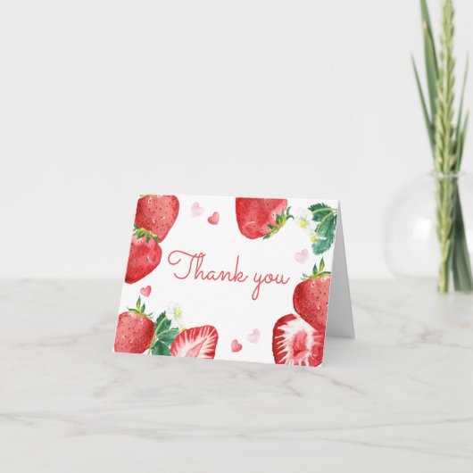 Carte De Remerciements Berry fraise Baby shower sucré (Devant)