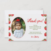 Carte De Remerciements Berry fraise Premier anniversaire Retro Photo (Devant)