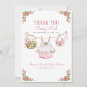 Carte De Remerciements Berry fraise Sweet moderne bébé fille douche (Devant)