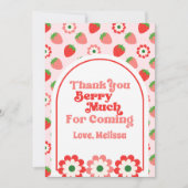 Carte De Remerciements Berry rouge rose mignon Premier anniversaire (Devant)