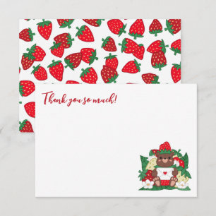 Carte De Remerciements Berry Sweet Baby Red Strawberry Baby shower de l'o
