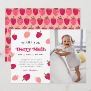 Carte De Remerciements Berry Sweet Boho Strawberry Photo