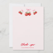 Carte De Remerciements Berry Sweet Coquette Bow Baby shower (Devant)