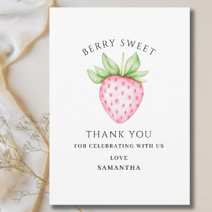 Carte De Remerciements Berry Sweet Rose Baby shower fille