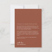 Carte De Remerciements Best Day Ever Terracotta Script Mariage photo (Dos)