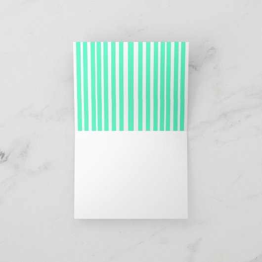 Carte De Remerciements Best ever mom green stripped pattern pastel neon  (Intérieur)
