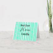 Carte De Remerciements Best ever mom green stripped pattern pastel neon  (Devant)