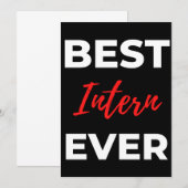 Carte De Remerciements Best Intern Ever (Devant / Derrière)