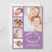 Carte De Remerciements Best Mom In the World Scrip 5 Photos Mom (Devant)
