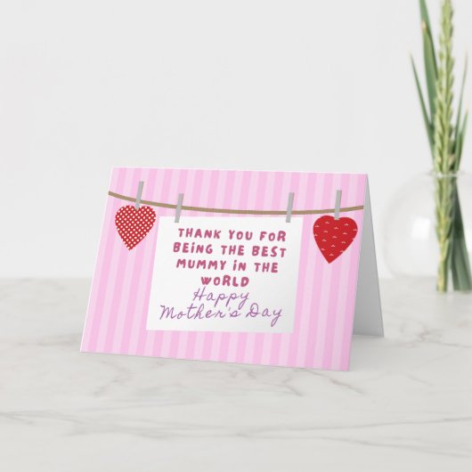 Carte De Remerciements Best Mummy In The World Mother's Day Card (Devant)