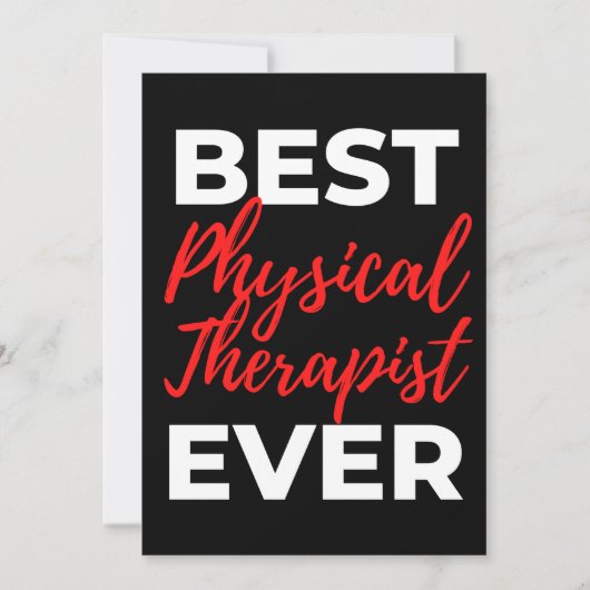 Carte De Remerciements Best Physical Therapist Ever (Devant)
