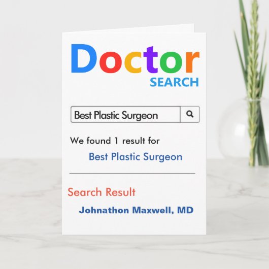 Carte De Remerciements Best Plastic Surgeon Search (Devant)