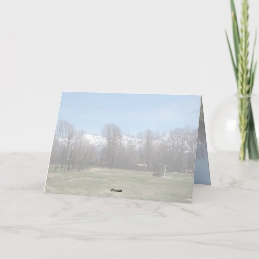 Carte De Remerciements Bétail et monts Ruby (Dos)