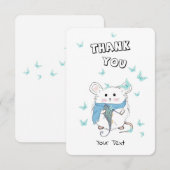 Carte De Remerciements Beurre bleu petit hamster (Devant / Derrière)