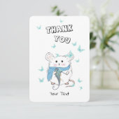 Carte De Remerciements Beurre bleu petit hamster (Debout devant)