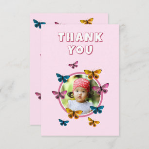 Carte De Remerciements Beurre rose mou Motif photo Anniversaire