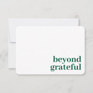 Carte De Remerciements Beyond Grateful Thank You Modern Green Card