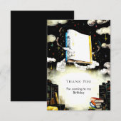 Carte De Remerciements Bibliothèque Conte de Fée Livre sur mesure Anniver (Devant / Derrière)