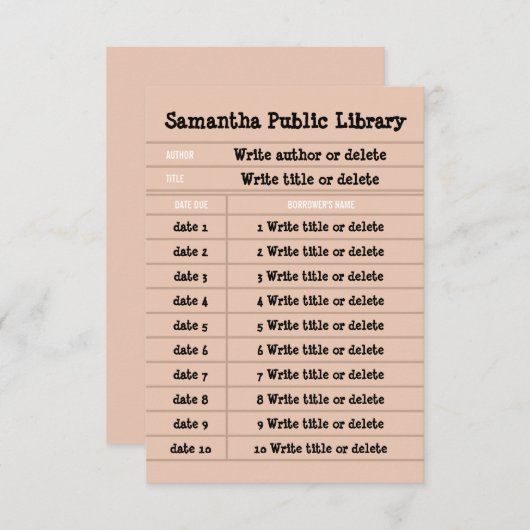 Carte De Remerciements Bibliothèque de lignes de Carnet personnalisées ro (Devant / Derrière)